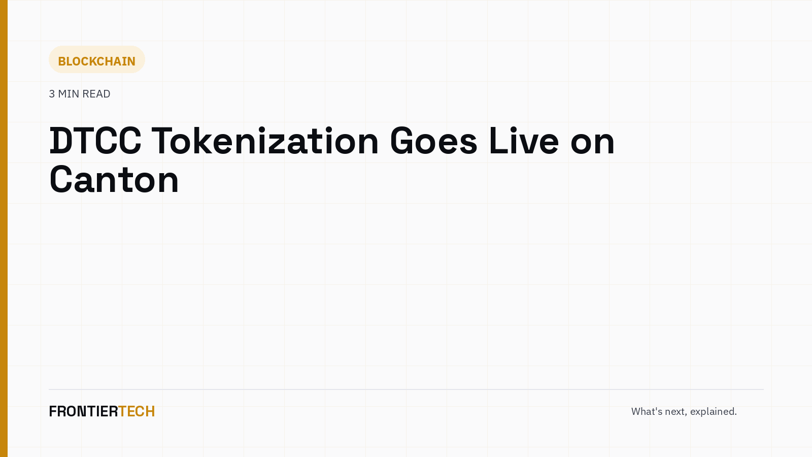 An abstract illustration of a stack of securities certificates turning into linked blockchain blocks