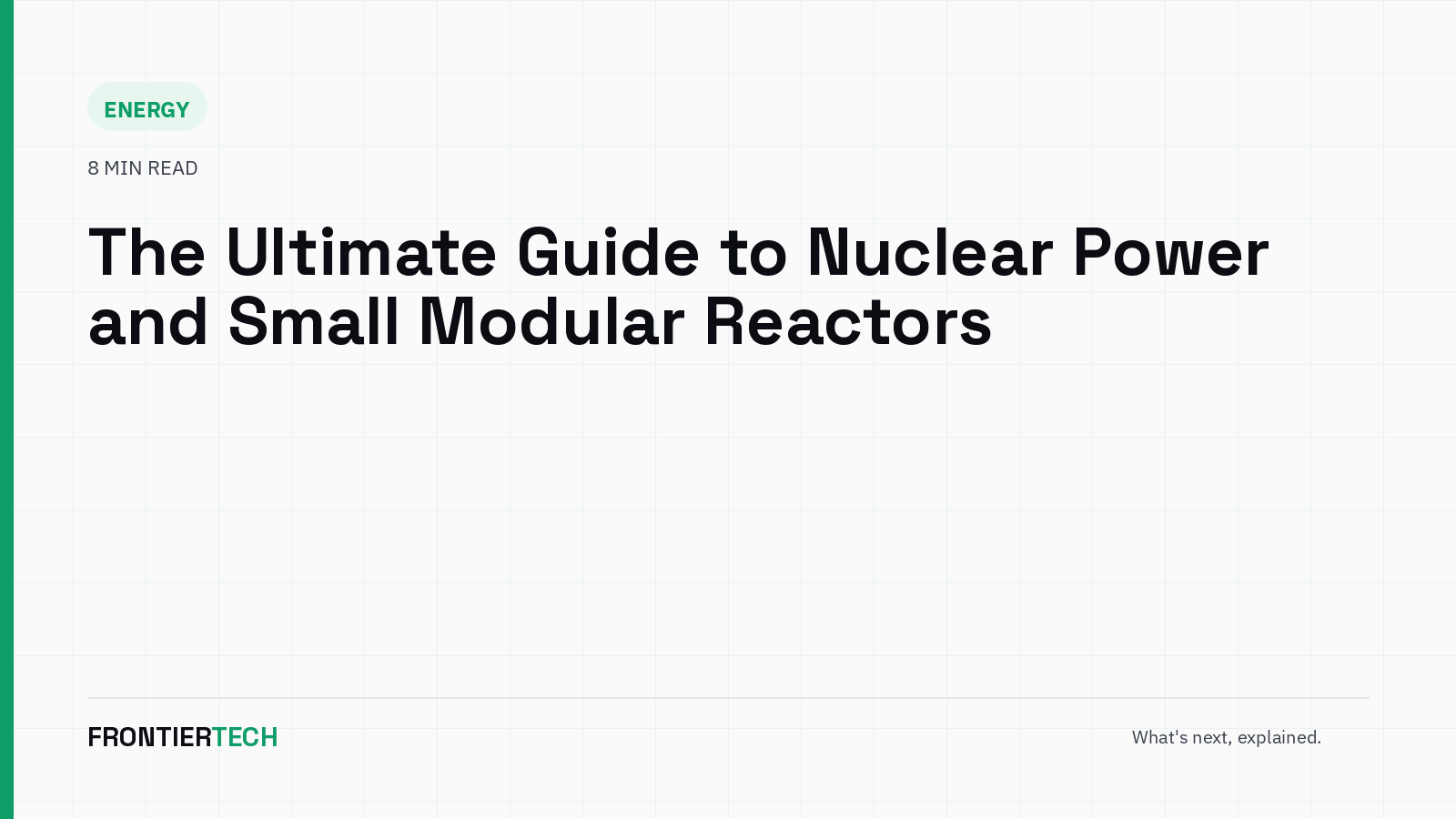 An illustration of a small modular nuclear reactor building under construction beside transmission towers